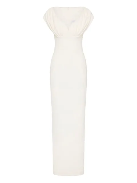 Rachel Gilbert Myra draped V-neck maxi gown