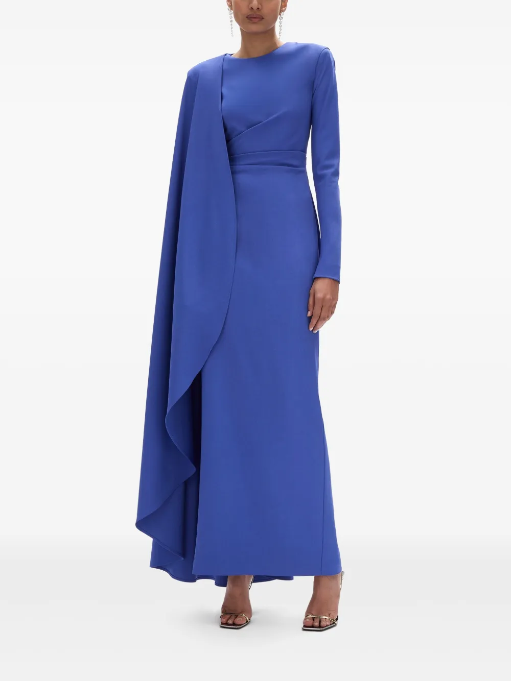 Rachel Gilbert Dion avondjurk met cape - Blauw