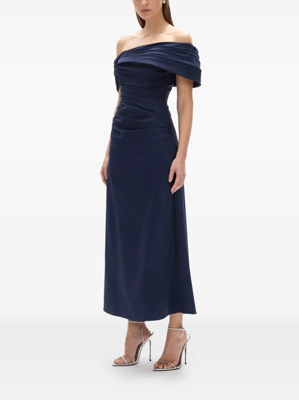 Rachel Gilbert Gale off-shoulder jurk Blauw