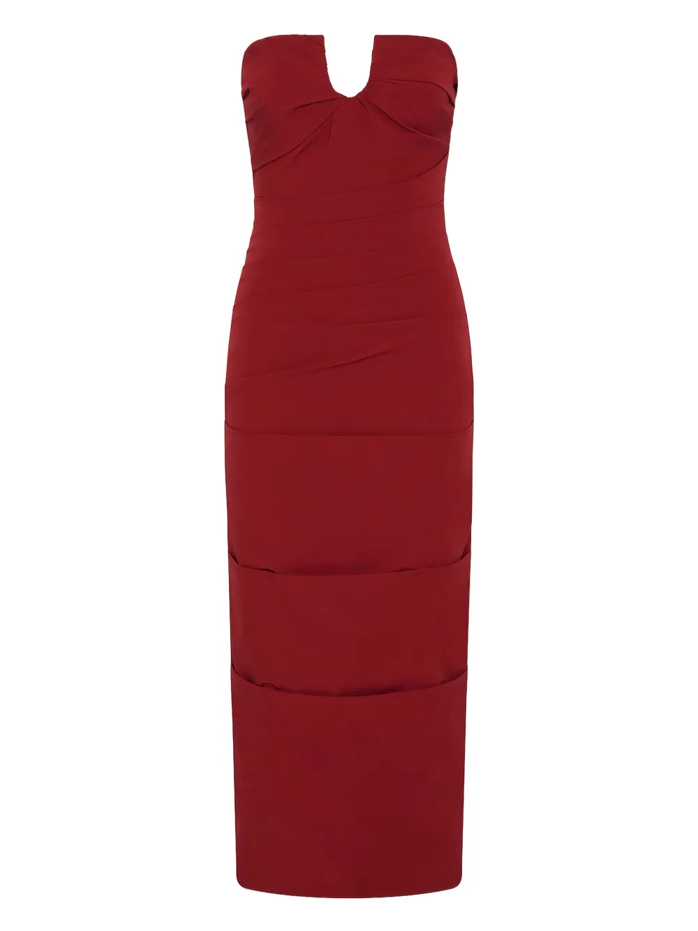 Rachel Gilbert Abito Freda con ruches - Rosso