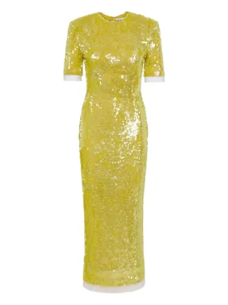 kaia glitter dress Rachel Gilbert Sequin Sleeve | Yellow extended:294978