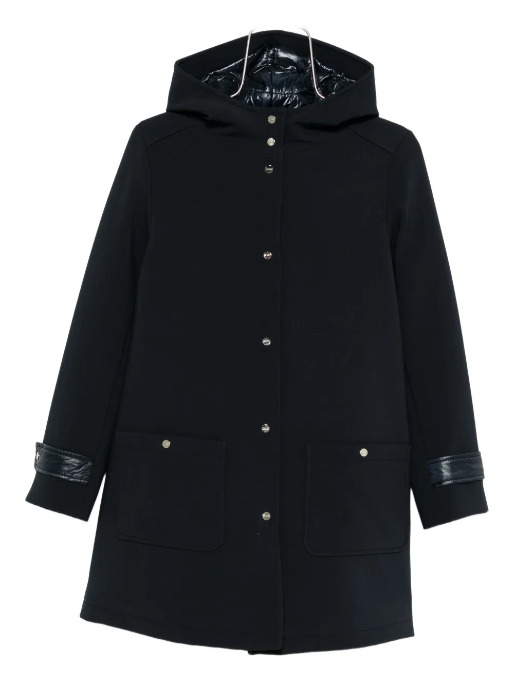 Herno Hooded Pocket Coat In Black