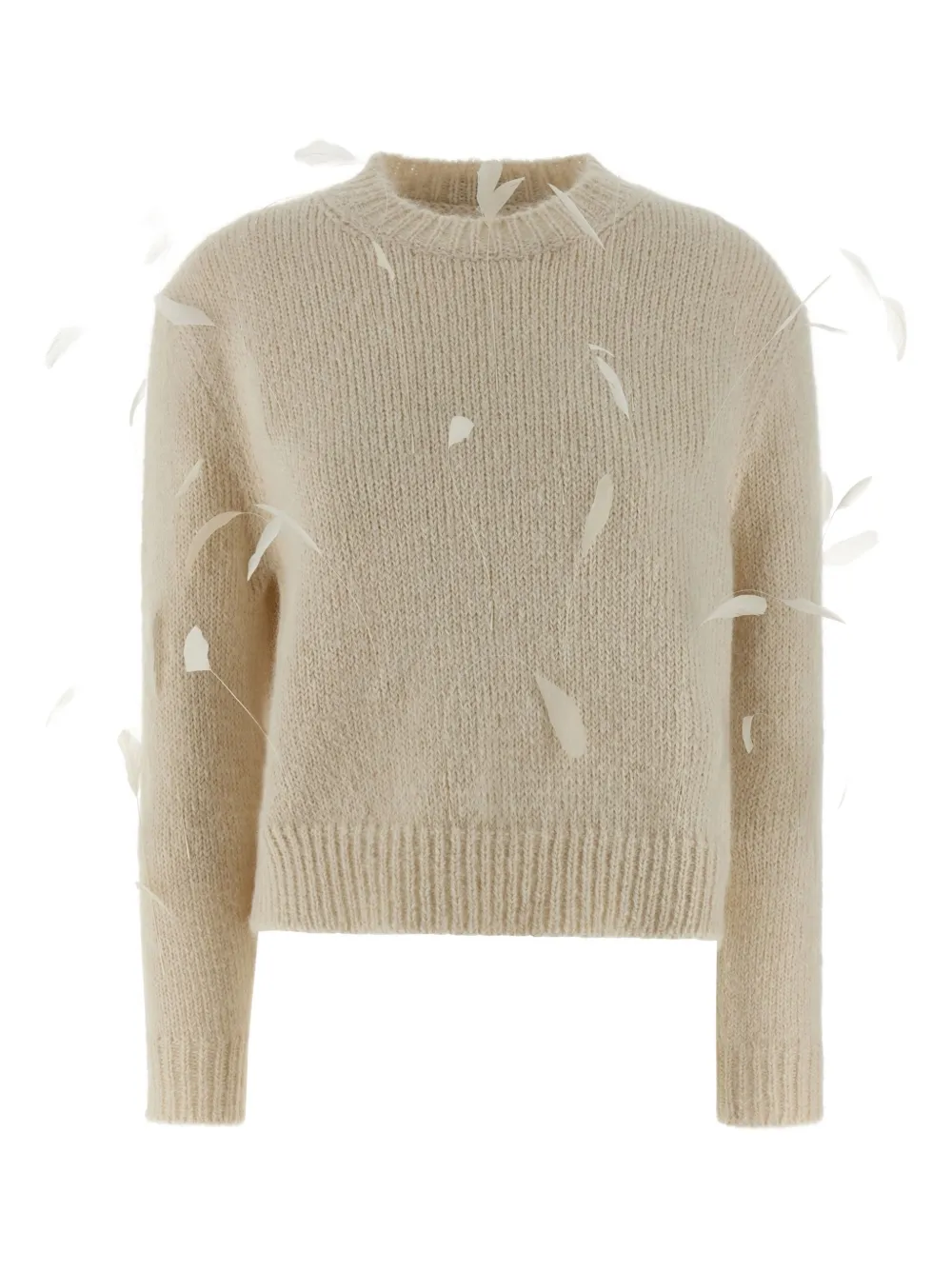 Jil Sander Feather Sweater Sweaters And Cardigans White In Neutral