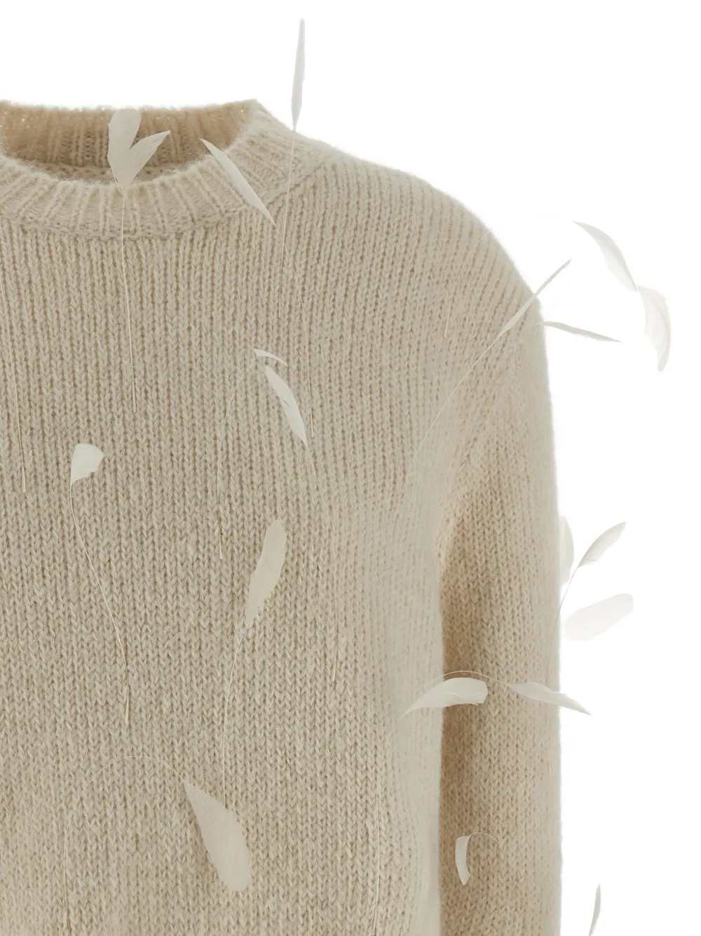 Jil Sander Feather Sweater Sweaters And Cardigans White In Neutral