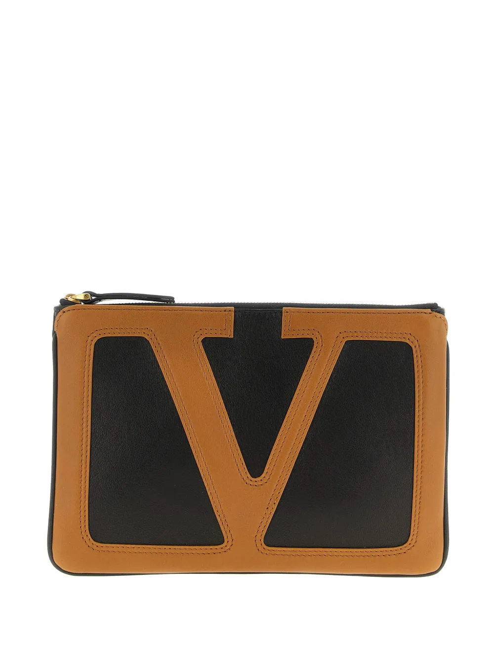 Valentino Viva Superstar Leather Envelope Clutch Bag In Black