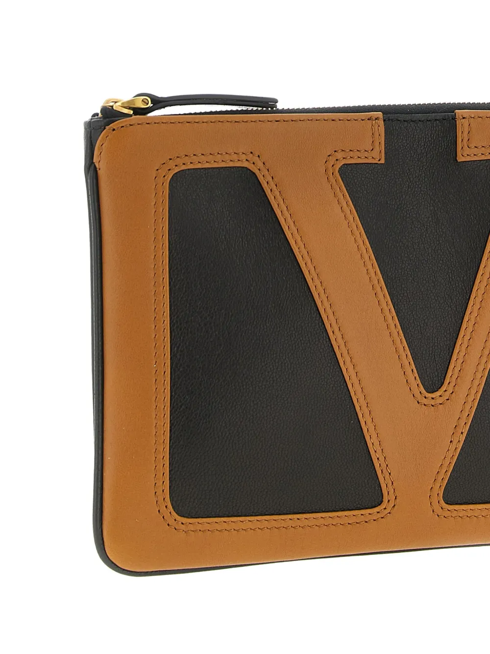Valentino Viva Superstar Leather Envelope Clutch Bag In Black