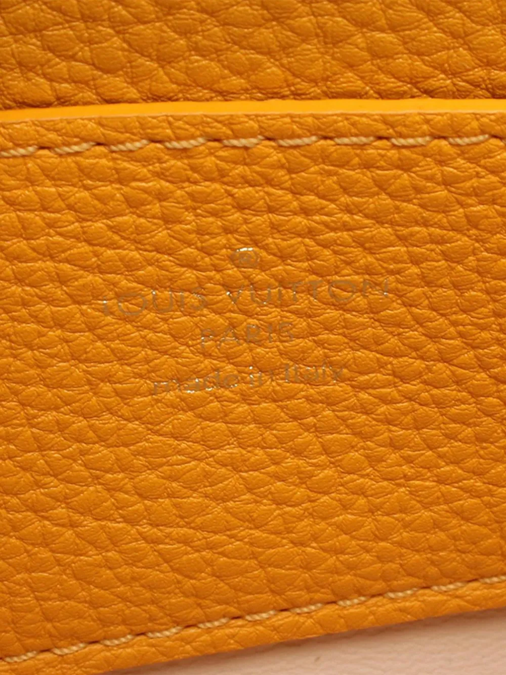 Pre-owned Louis Vuitton 2021-2025 Grained Calfskin Lv Pont 9 Soft Pm Crossbody Bag In Yellow