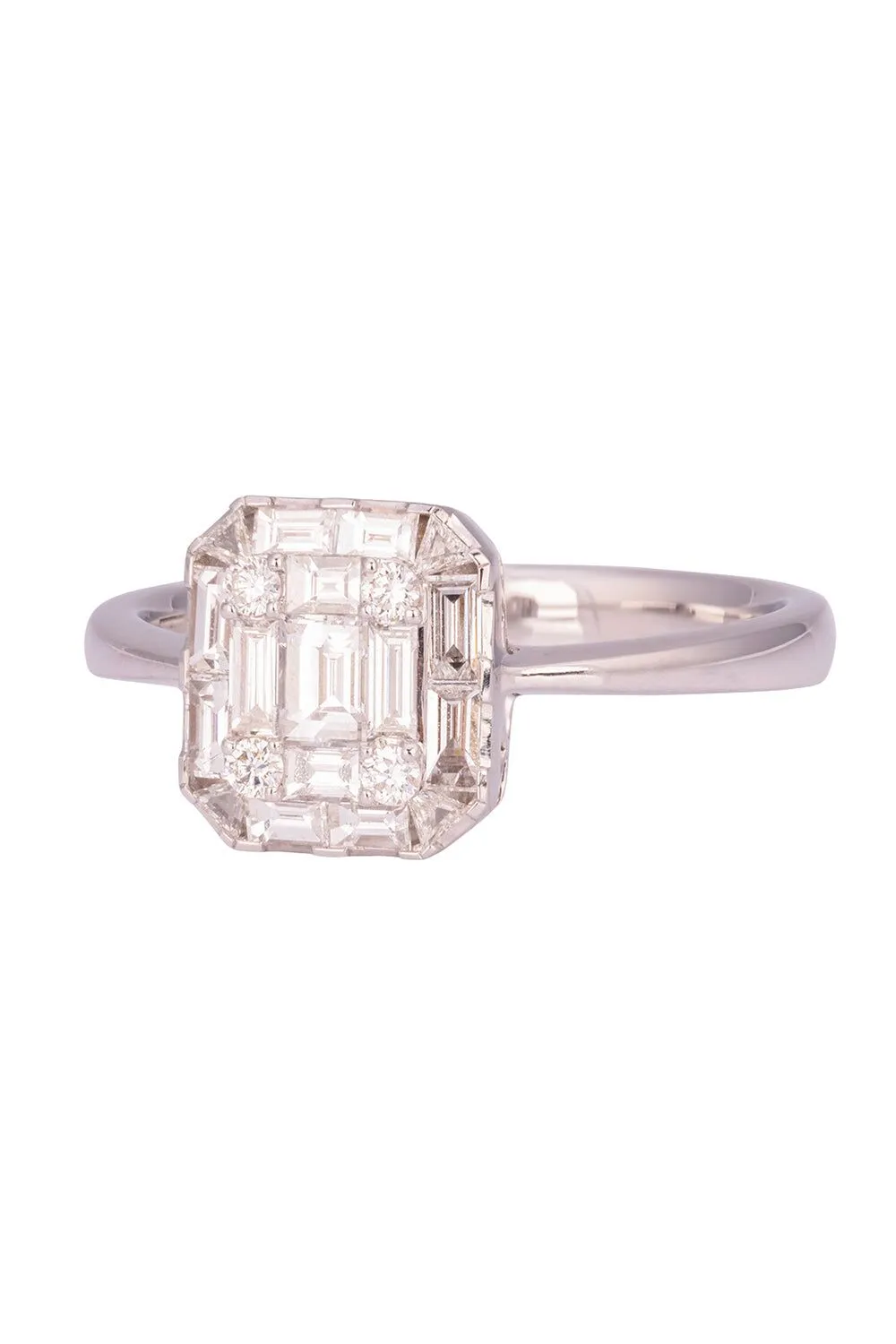 Zydo 18k White Gold Diamond Ring In Metallic