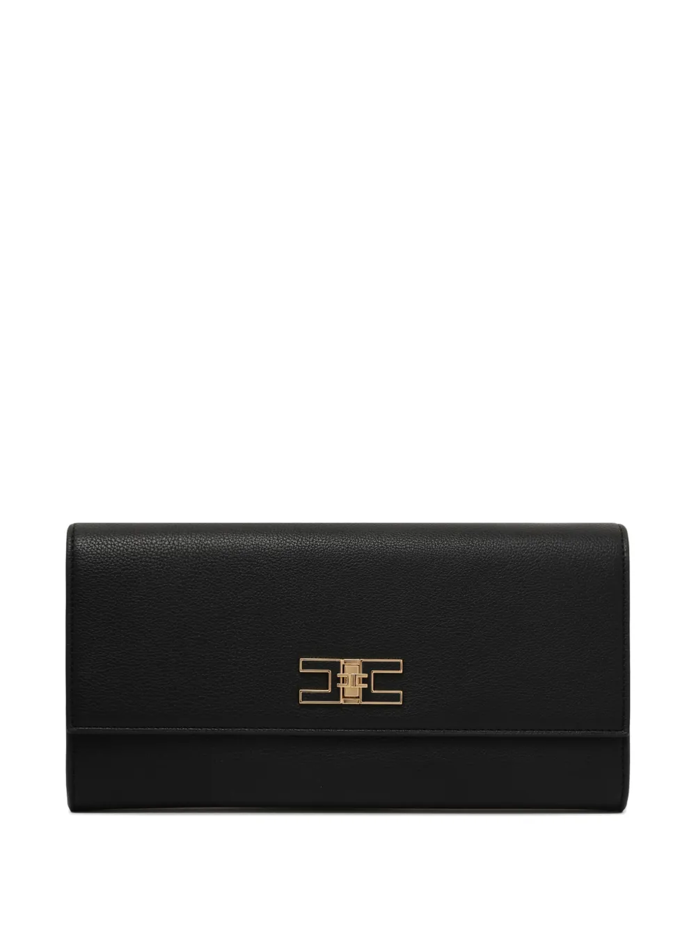 Elisabetta Franchi Logo-plaque Clutch Bag In Black