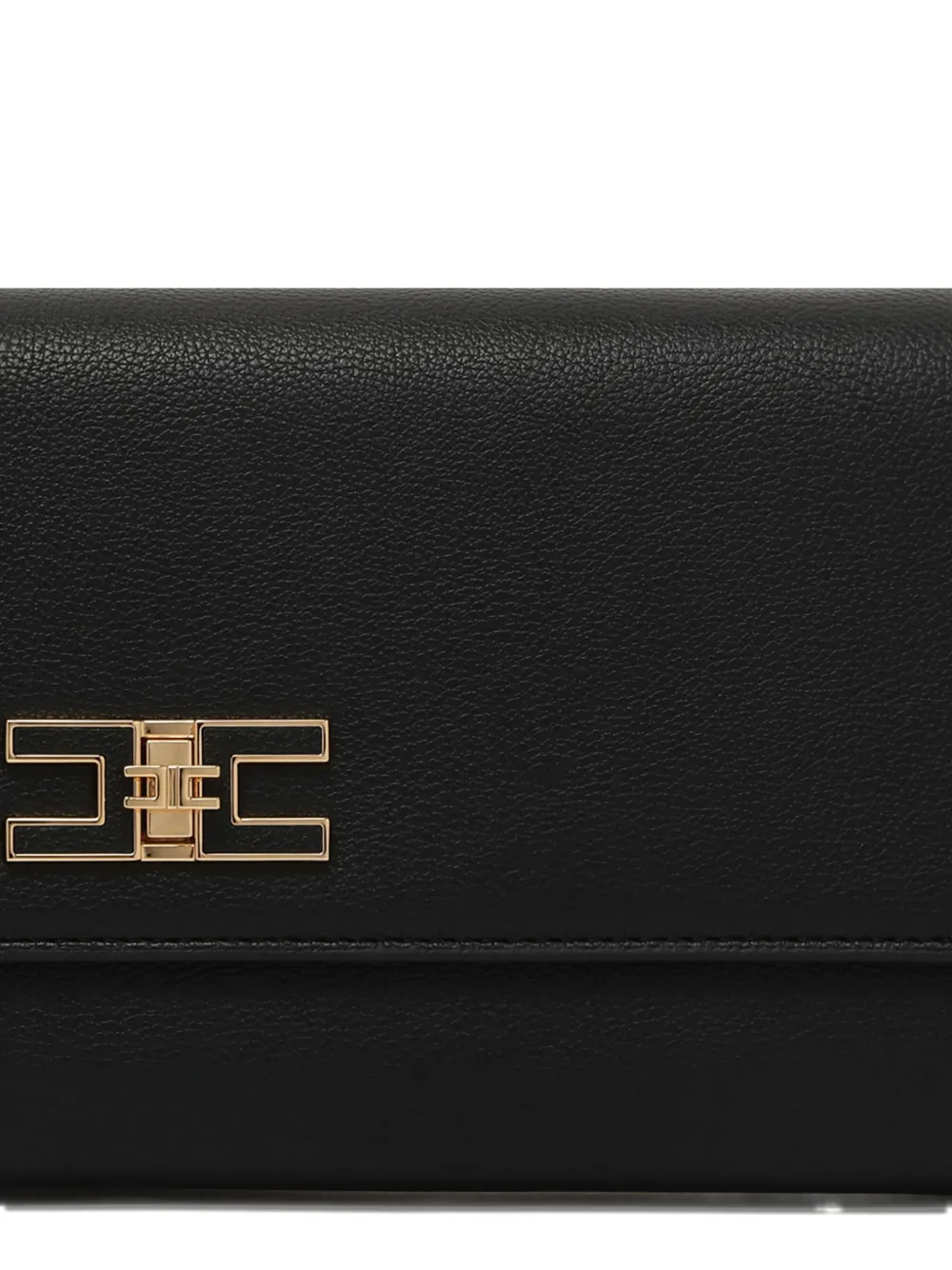 Elisabetta Franchi Logo-plaque Clutch Bag In Black