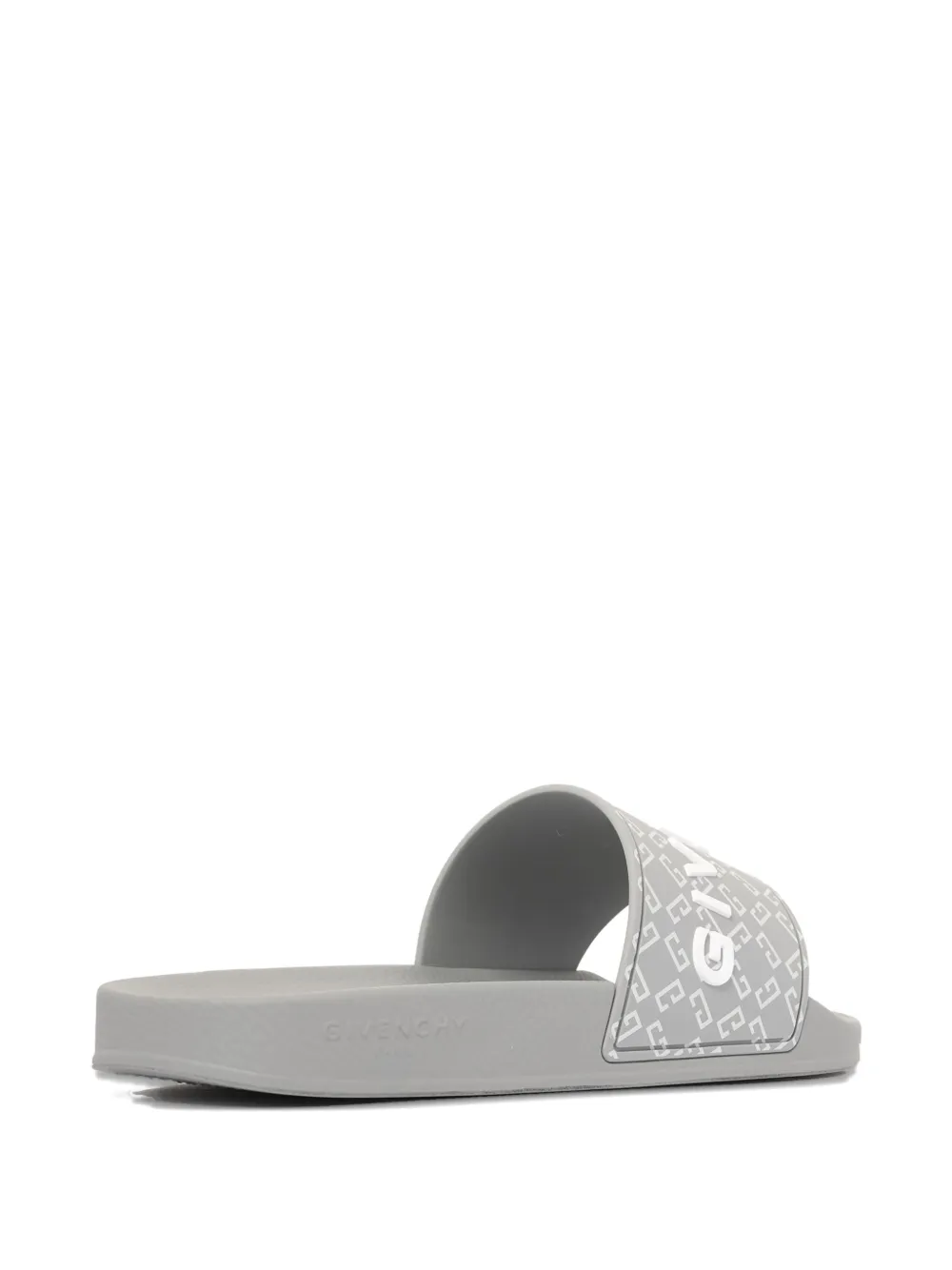 Givenchy Logo Pattern Slides In Gray