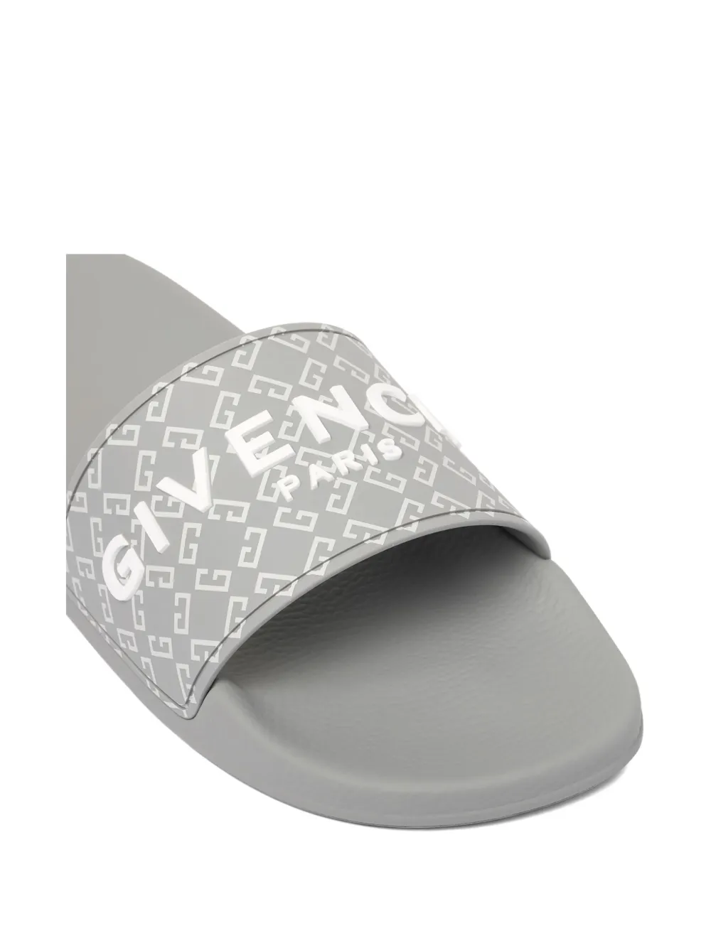 Givenchy Logo Pattern Slides In Gray