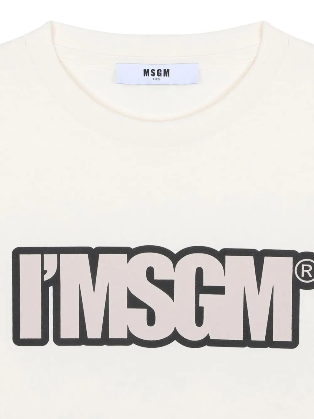 MSGM Kids T-shirt met logo Beige