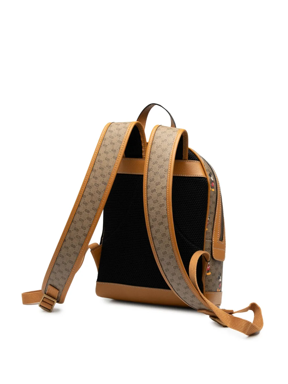 Pre-owned Gucci 2016-2025 Disney Small Micro Gg Supreme Mickey Mouse Dome Backpack In Brown
