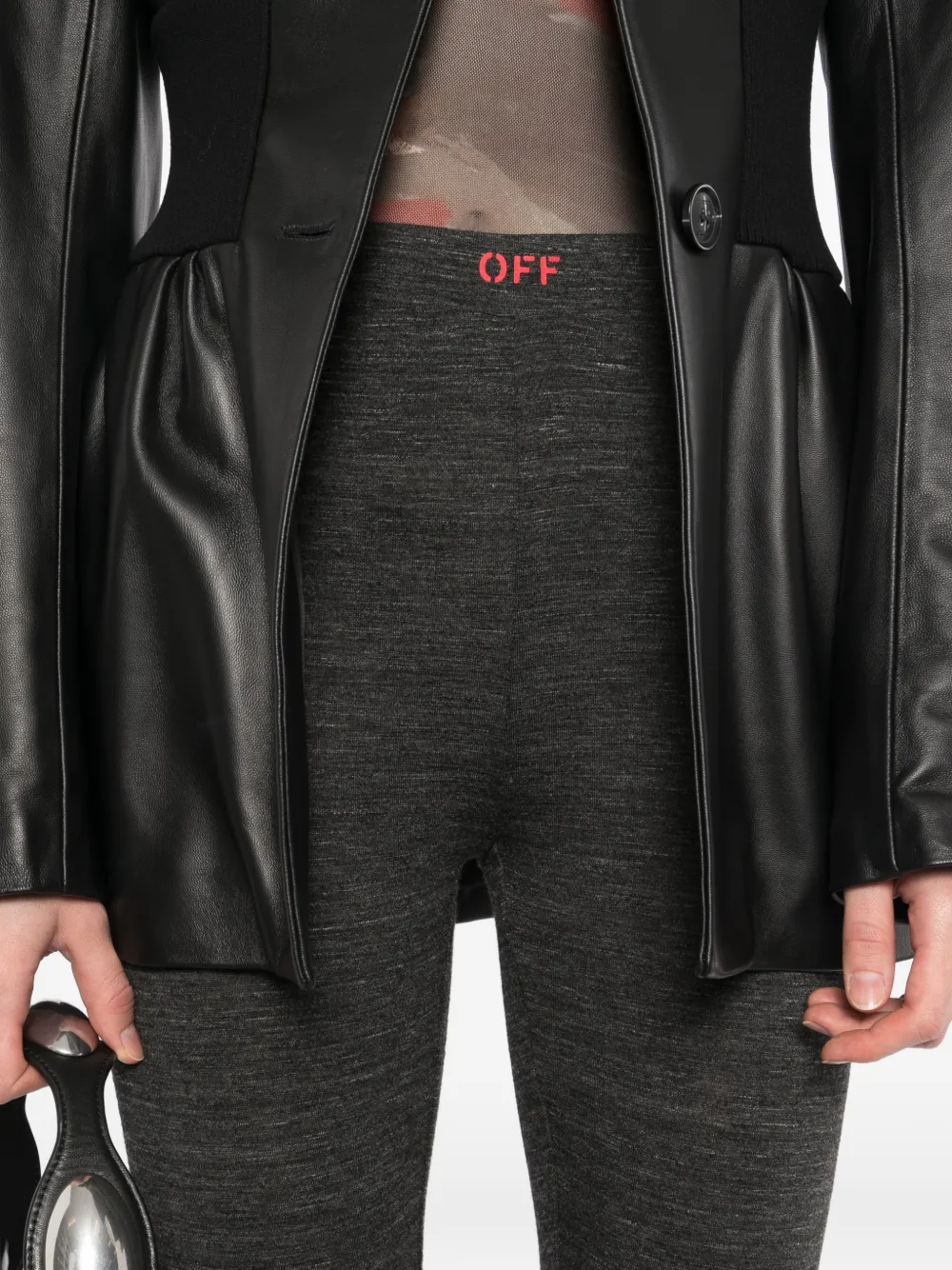 Off-White Broek met logoprint Grijs