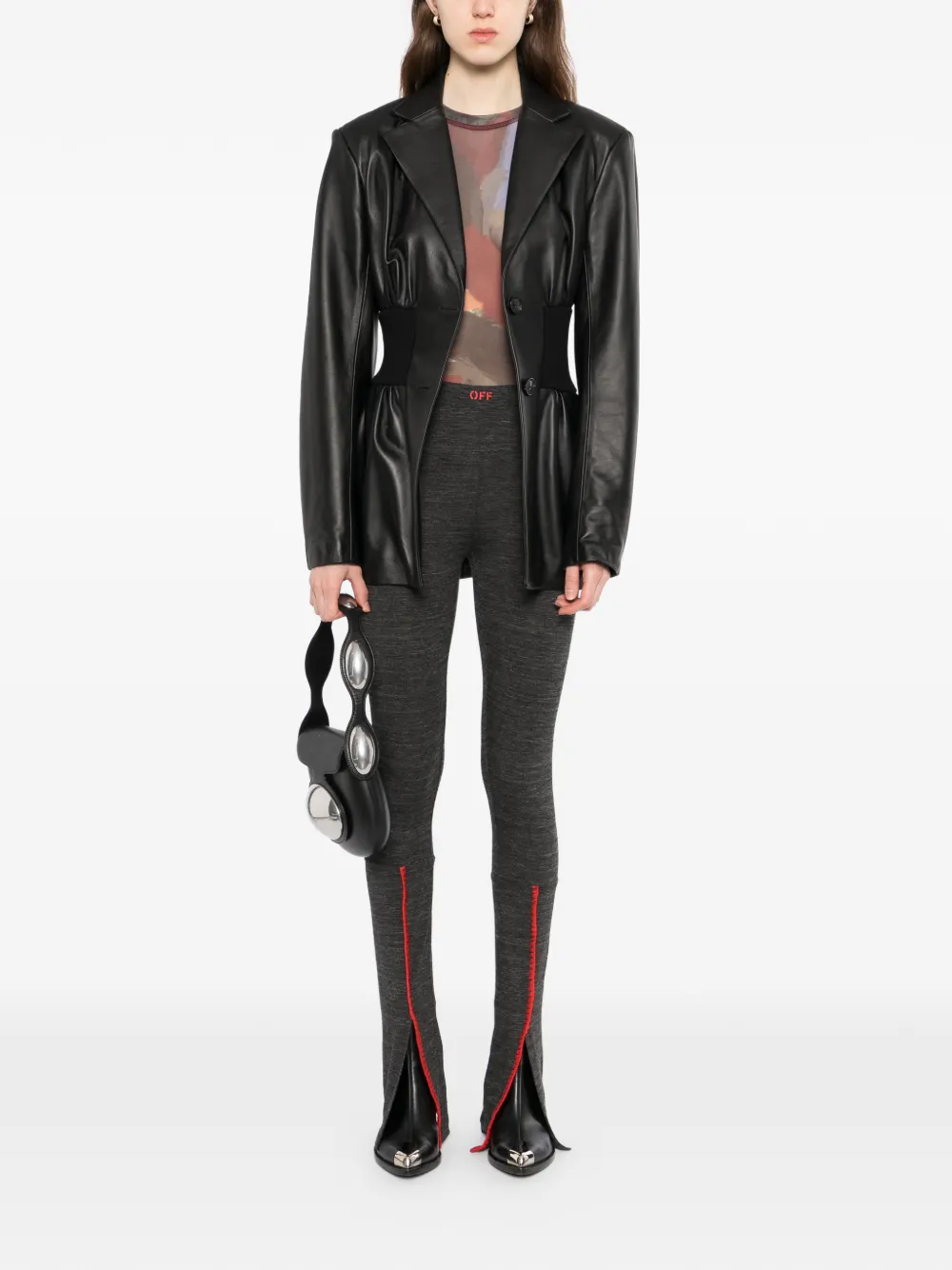 Off-White Broek met logoprint Grijs