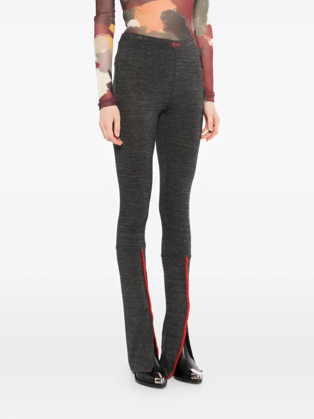 Off-White Broek met logoprint Grijs