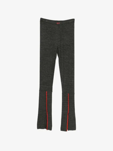 Off-White logo-print slit trousers