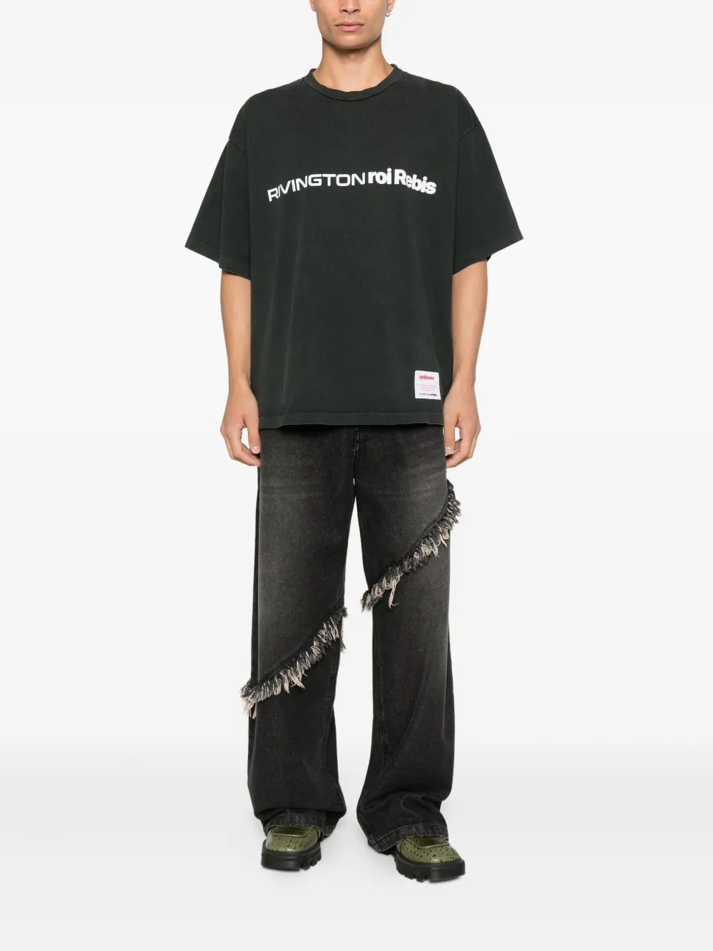 RIVINGTON ROI REBIS T-shirt met logodetail - Zwart