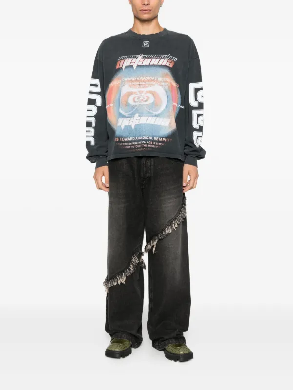 RIVINGTON ROI REBIS Graphic long-sleeve T-shirt | Black | FARFETCH GE