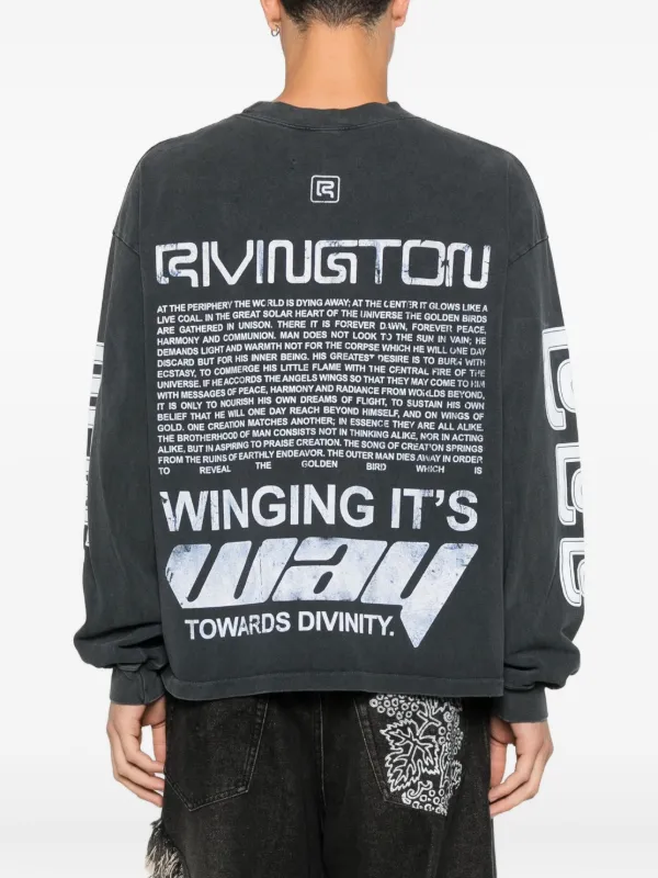 RIVINGTON roi Rebis ロンT RIVINGTON ROI REBIS Graphic long-sleeve T-shirt | Black | FARFETCH GE