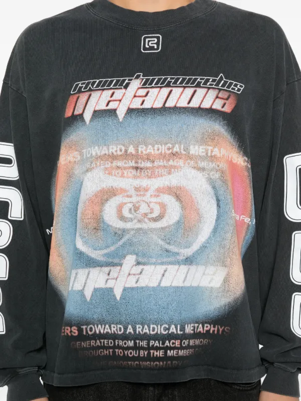 RIVINGTON ROI REBIS Graphic long-sleeve T-shirt | Black | FARFETCH GE