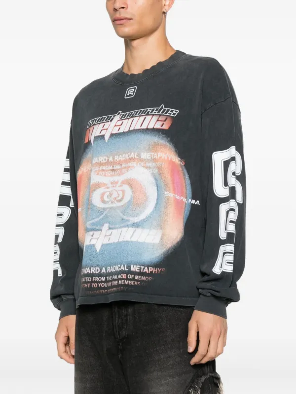 RIVINGTON ROI REBIS Graphic long-sleeve T-shirt | Black | FARFETCH GE