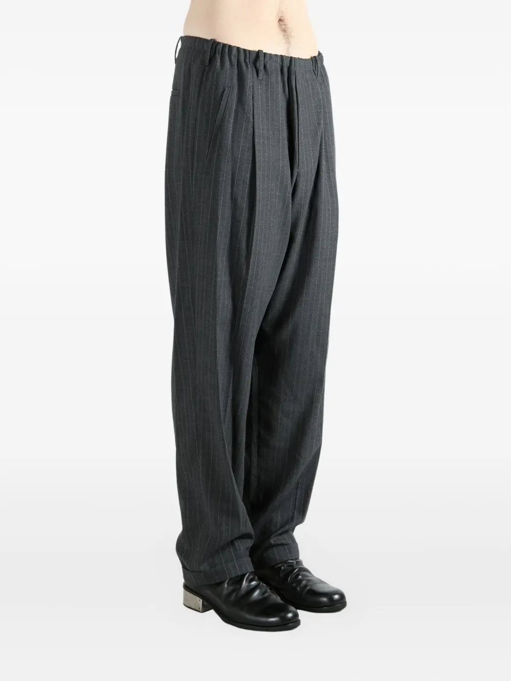 Magliano Gestreepte broek met plooien Grijs