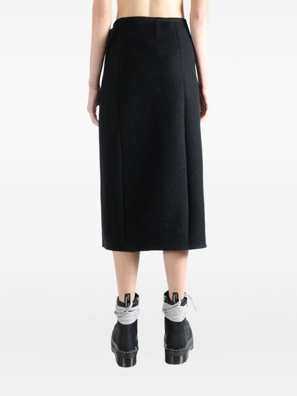 Rier Wool Midi Skirt In Black