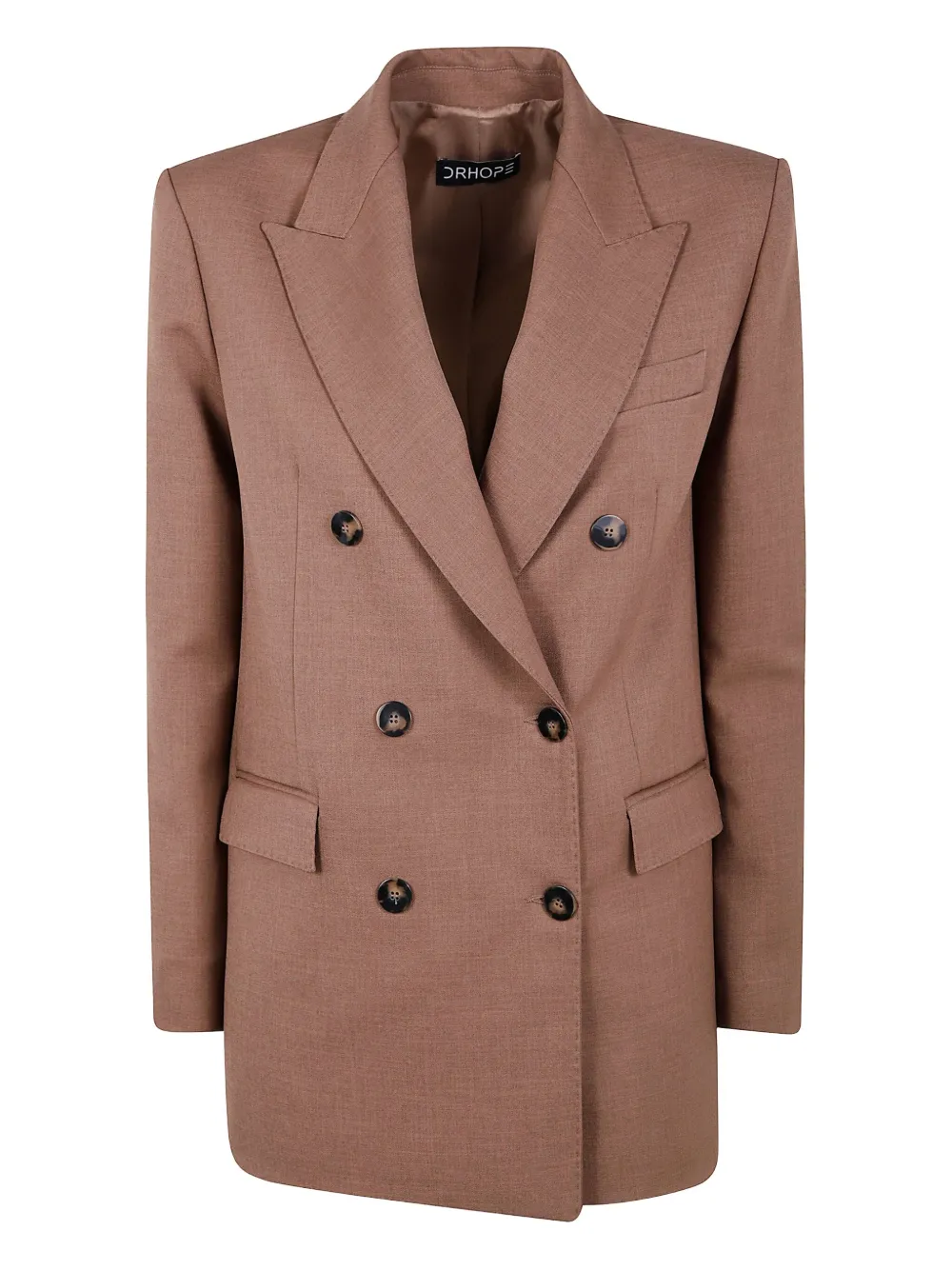 Drhope Double-breasted Blazer In Brown