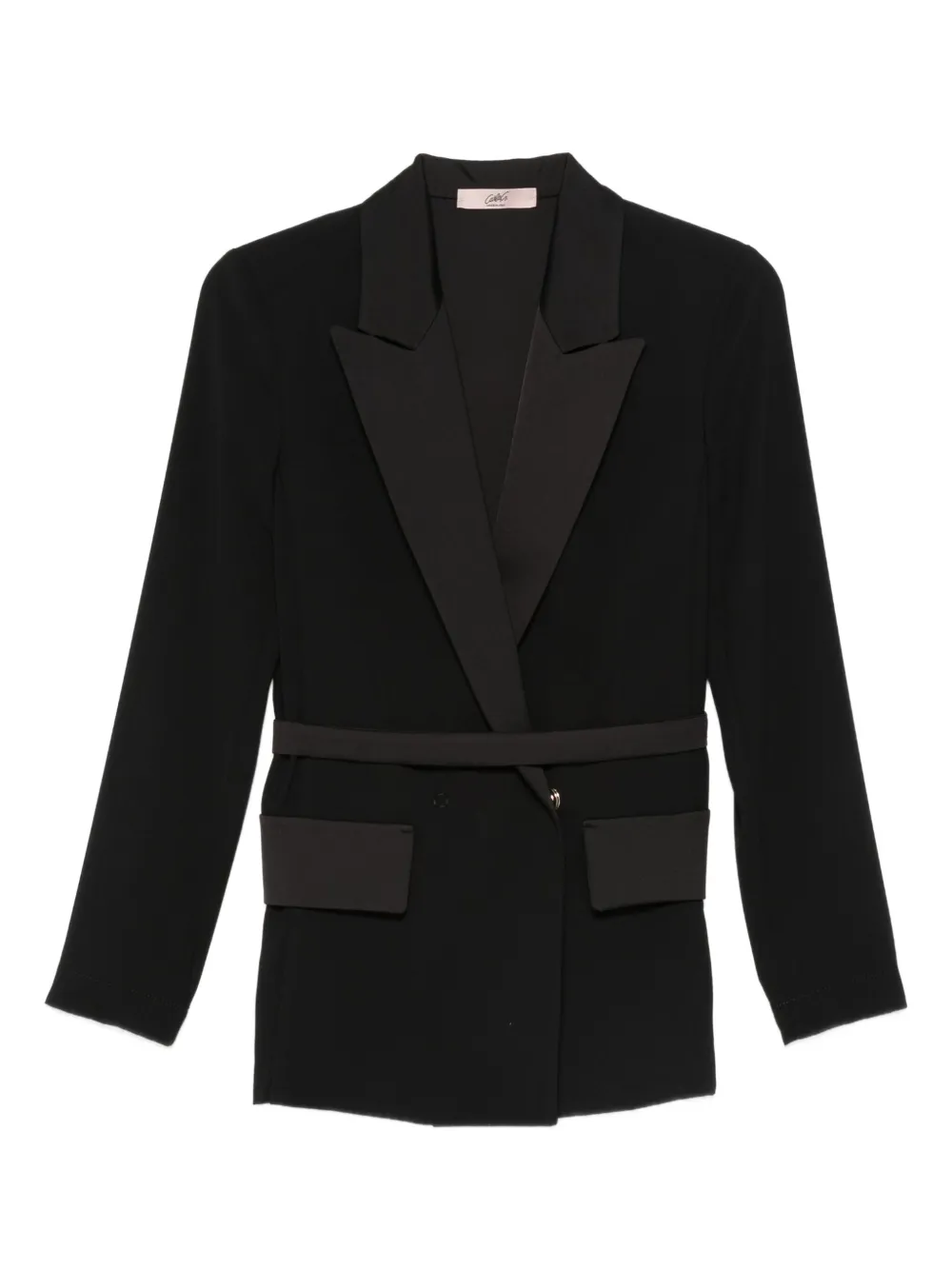 CARLA G. notched-lapel belted jacket | Black | Image 1