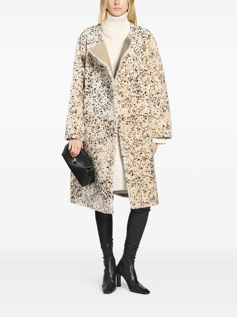 TOTEME turtleneck midi knitted dress - Beige