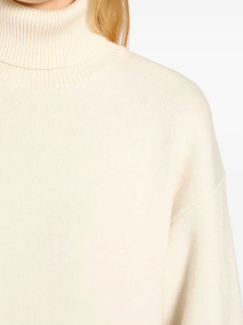 Totême Turtleneck Midi Knitted Dress In White