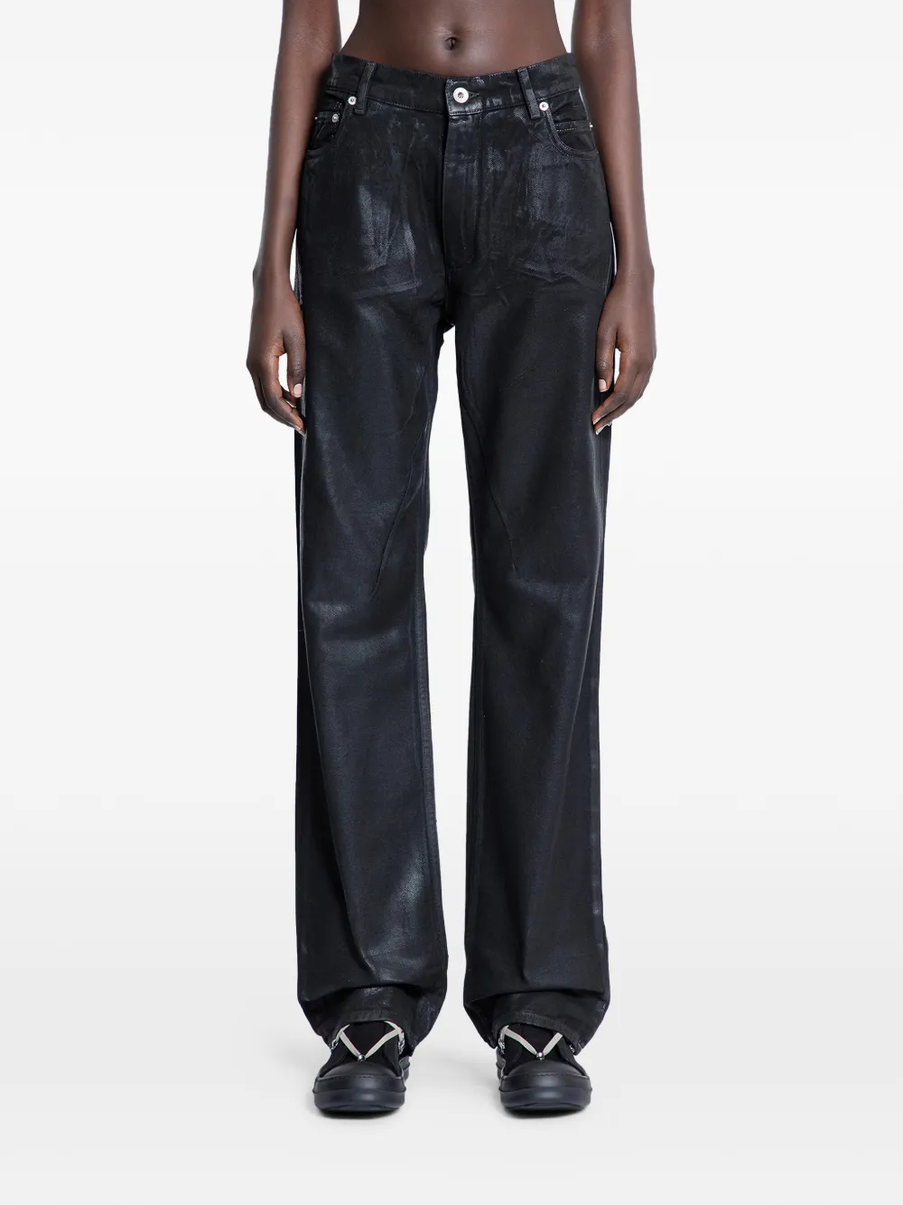 Rick Owens DRKSHDW Granbury overdyed foil jeans - Schwarz