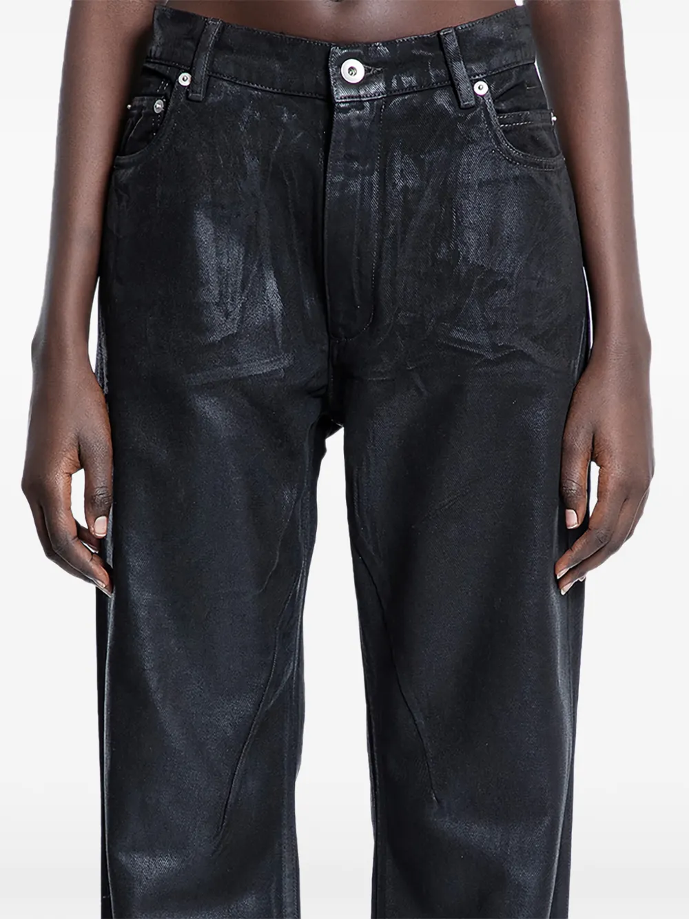 Rick Owens DRKSHDW Granbury overdyed foil jeans - Zwart
