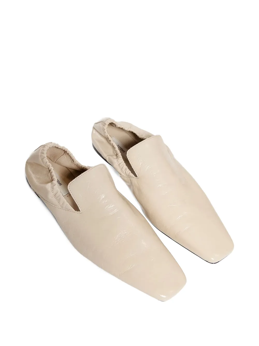 TOTEME elasticated-back leather loafers - Beige
