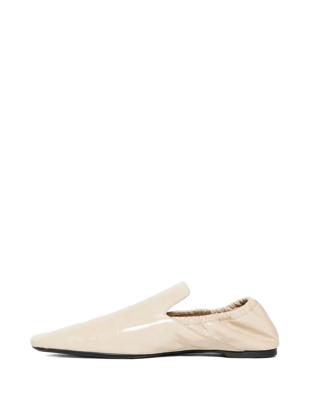 TOTEME Leren loafers met elastische rug Beige
