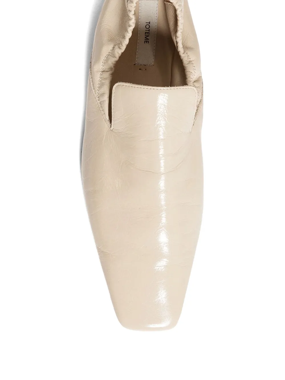 TOTEME Leren loafers met elastische rug Beige
