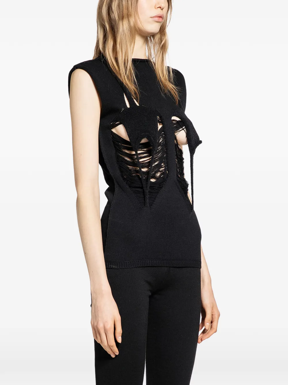  Rick Owens Tanja Distressed Top - Black 