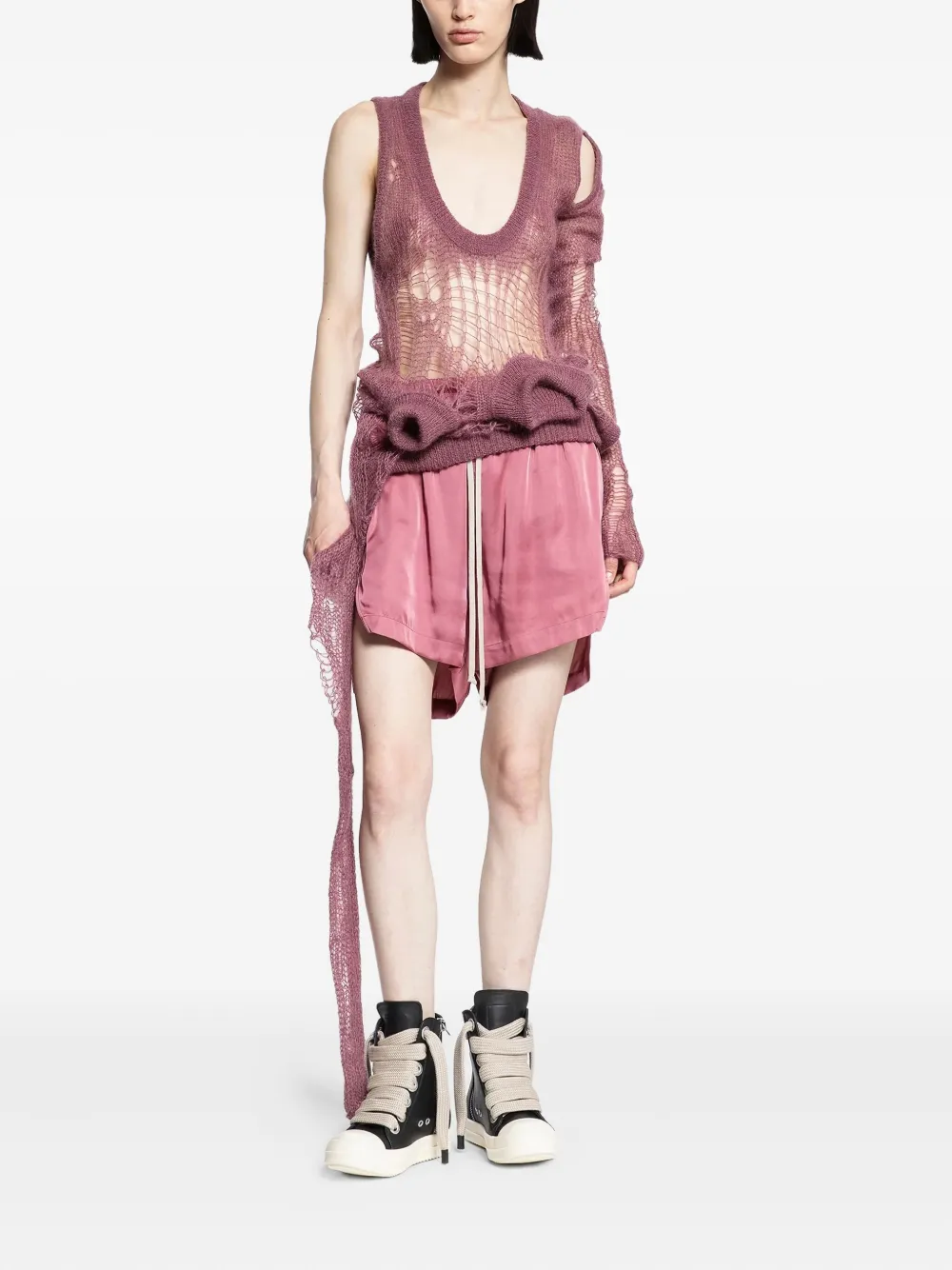 Rick Owens Drawstring-fastening Shorts In Pink