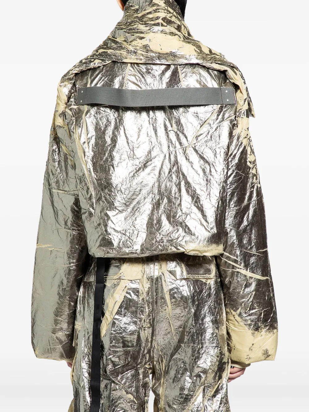 Rick Owens Drkshdw Silver Concordians Convertible Jacket In Silver