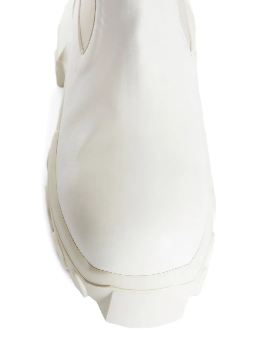 Rick Owens Beatle Bozo Tractor Genuine Calf Hair Chelsea Boot In White