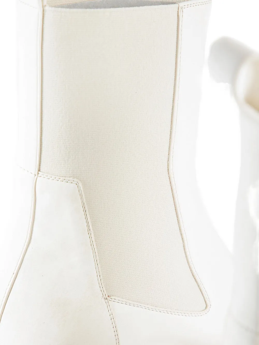 Rick Owens Beatle Bozo Tractor Genuine Calf Hair Chelsea Boot In White