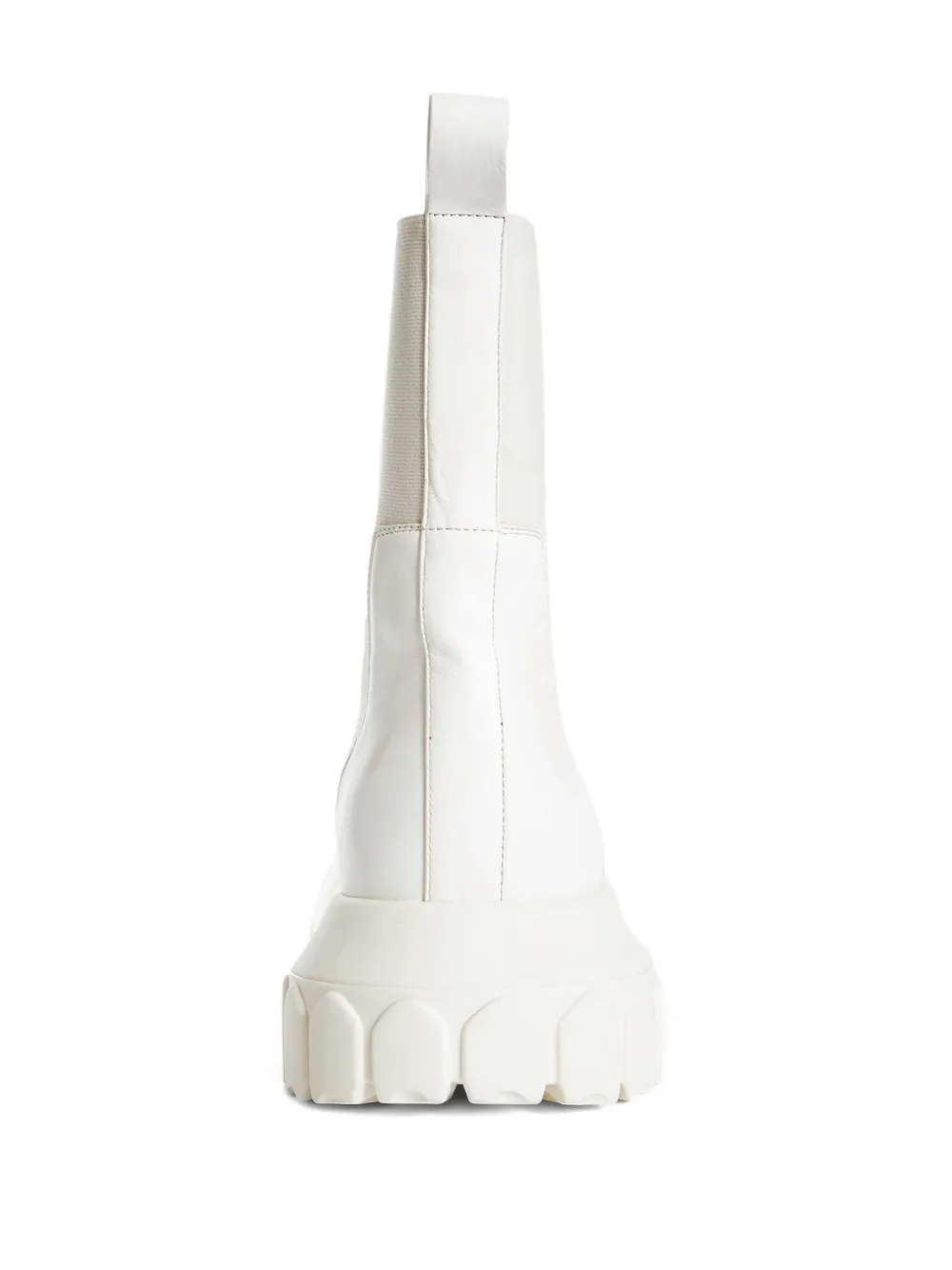 Rick Owens Beatle Bozo Tractor Genuine Calf Hair Chelsea Boot In White