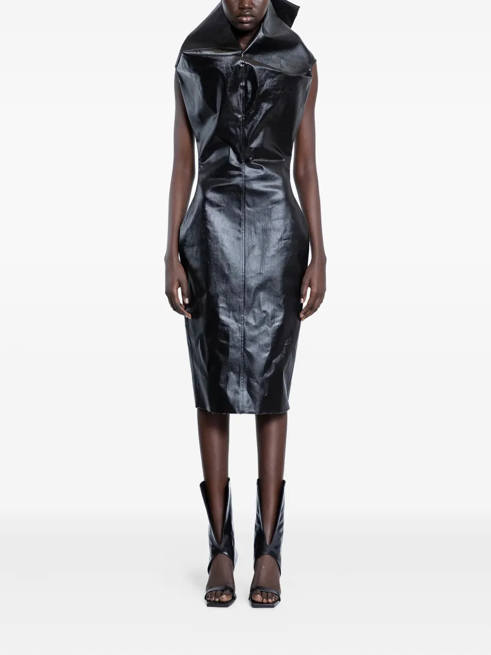 Rick Owens Hollywood Wingled Mini Dress In Black