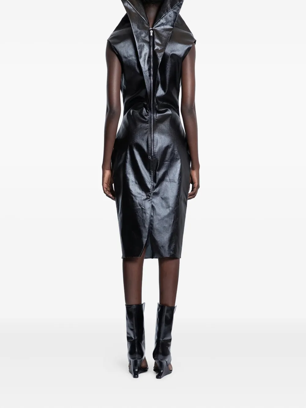 Rick Owens Hollywood Wingled Mini Dress In Blue