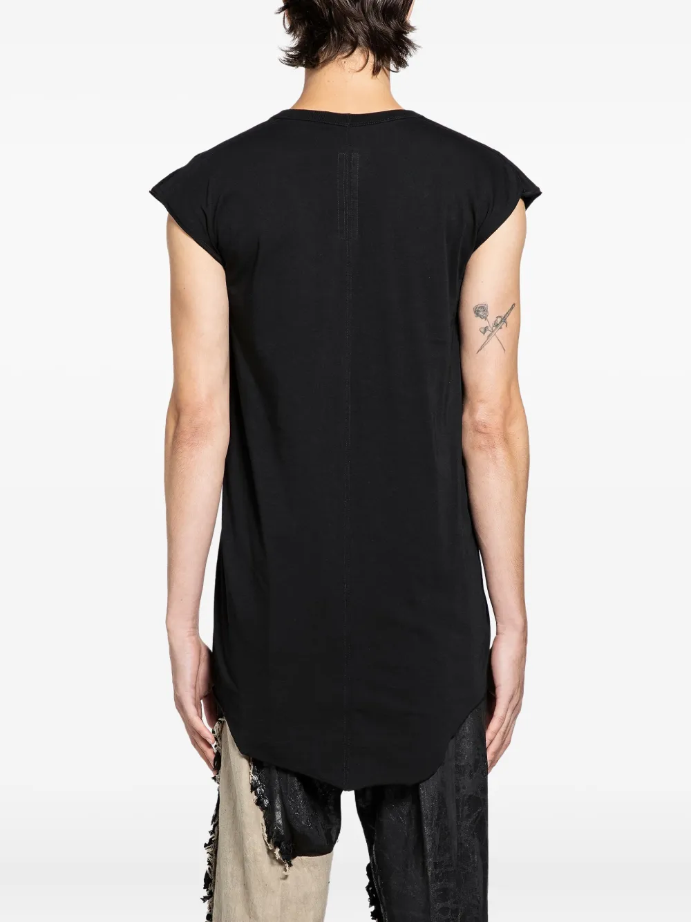 Rick Owens Katoenen jersey top met diepe V-hals Zwart