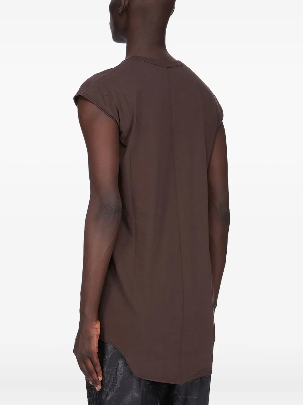 Rick Owens Concordians Dylan Deep V-neck T-shirt In Brown