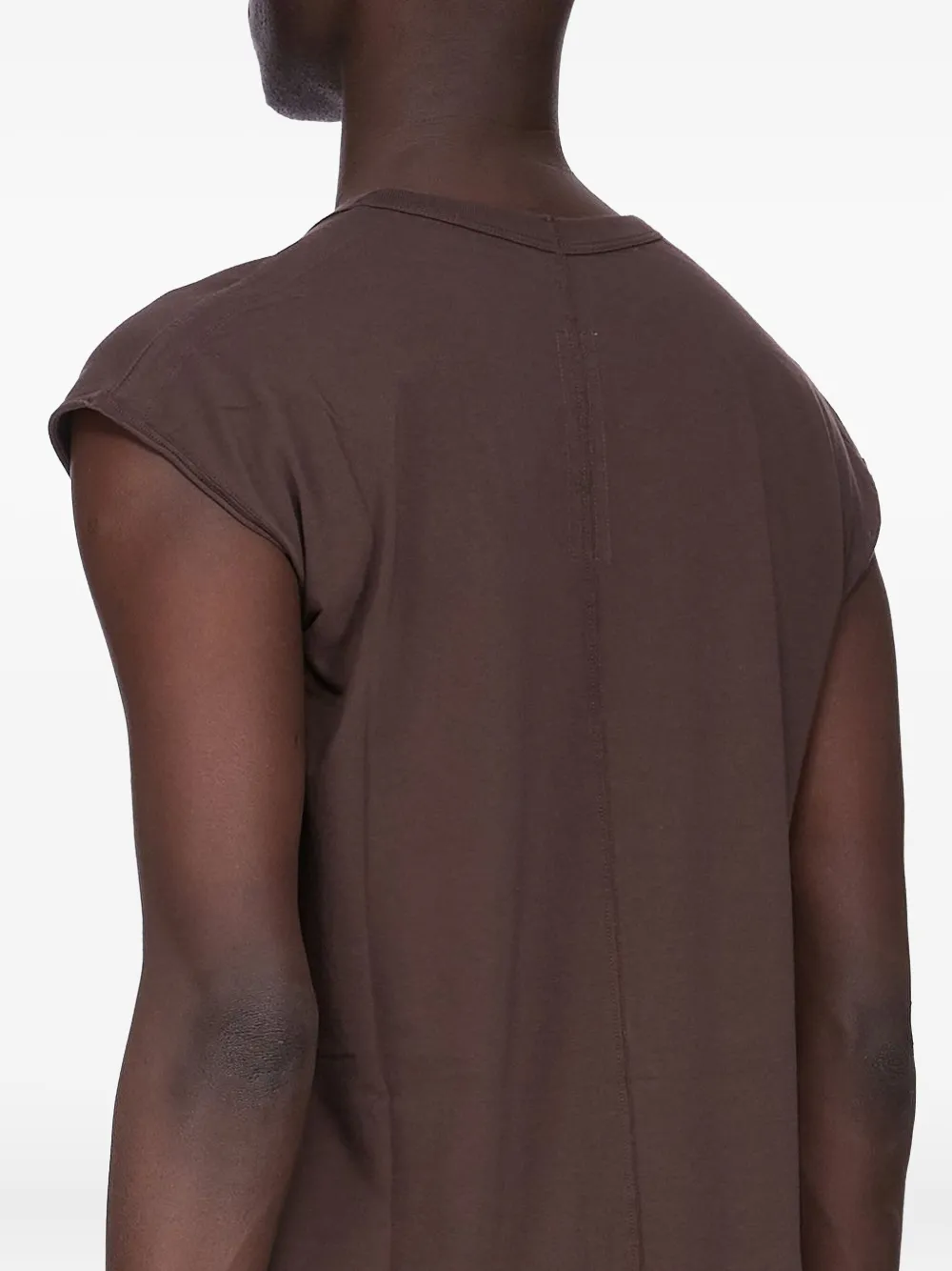 Rick Owens Concordians Dylan Deep V-neck T-shirt In Brown