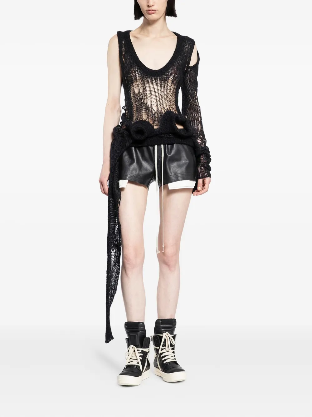 Rick Owens Net-knit Sweater In Black